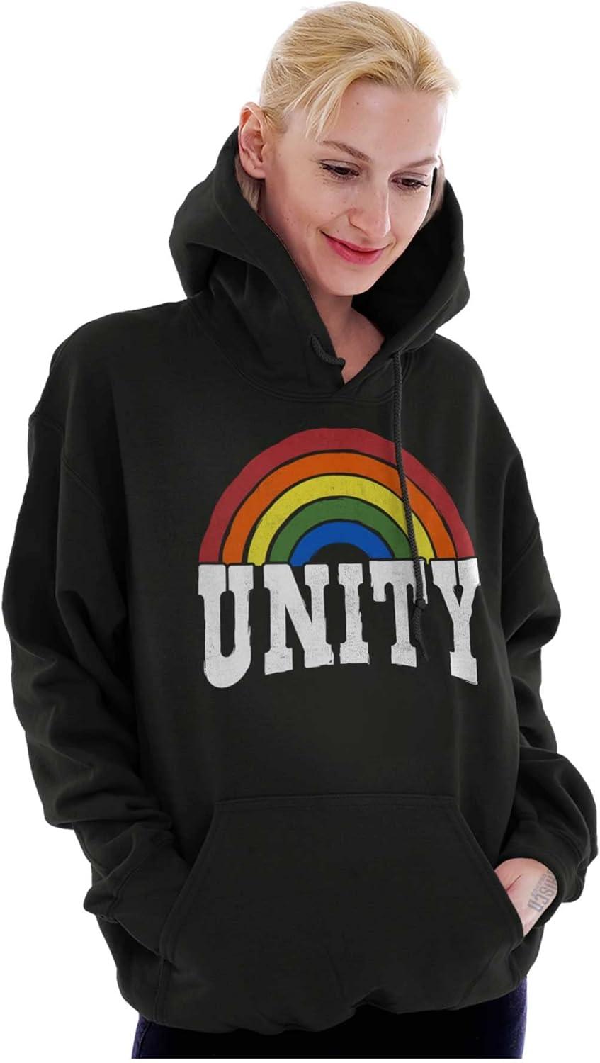 imageBrisco Brands Unity Rainbow Social Justice Equality Hoodie Sweatshirt Women MenBlack