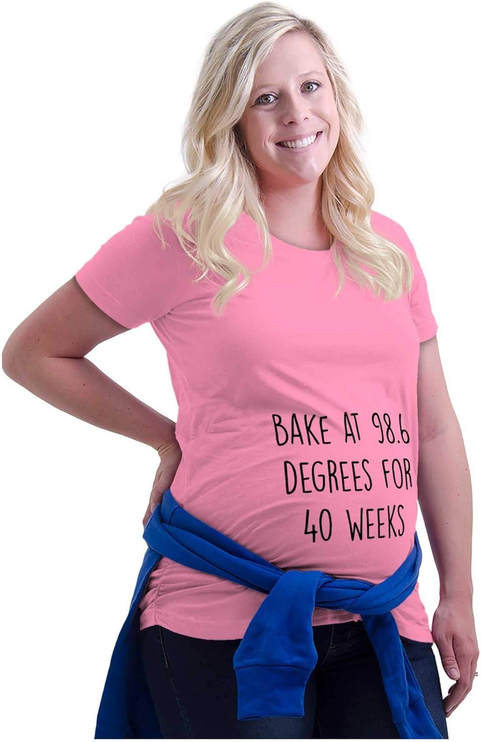 imageBrisco Brands Womens Maternity Bake at 986 Degrees for 40 Weeks T Shirt TeePink