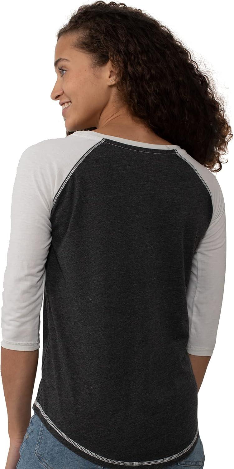 imageBrisco Brands Womens Raglan Tee Juniors 34 Sleeve Baseball TShirtBlackWhite