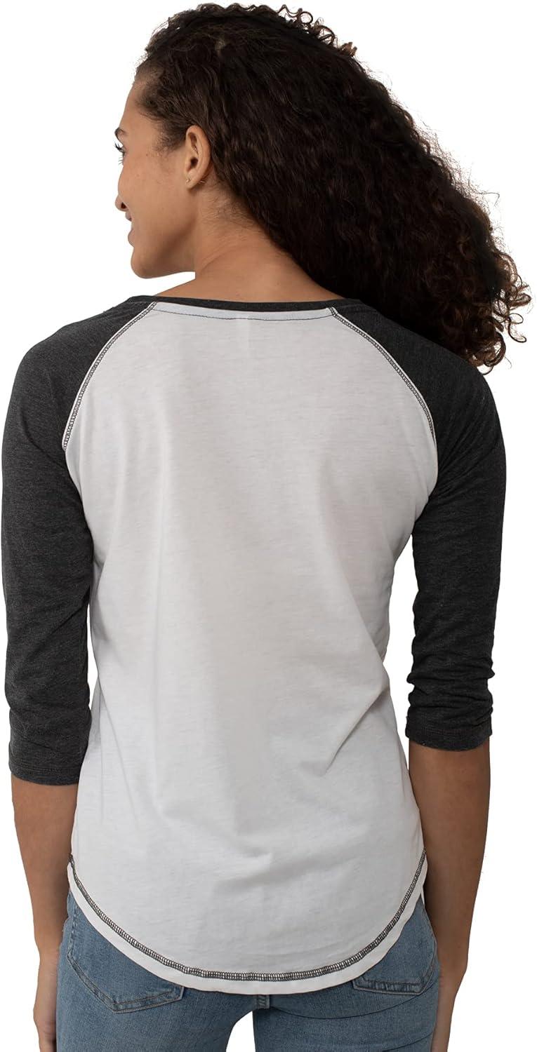 imageBrisco Brands Womens Raglan Tee Juniors 34 Sleeve Baseball TShirtWhiteBlack
