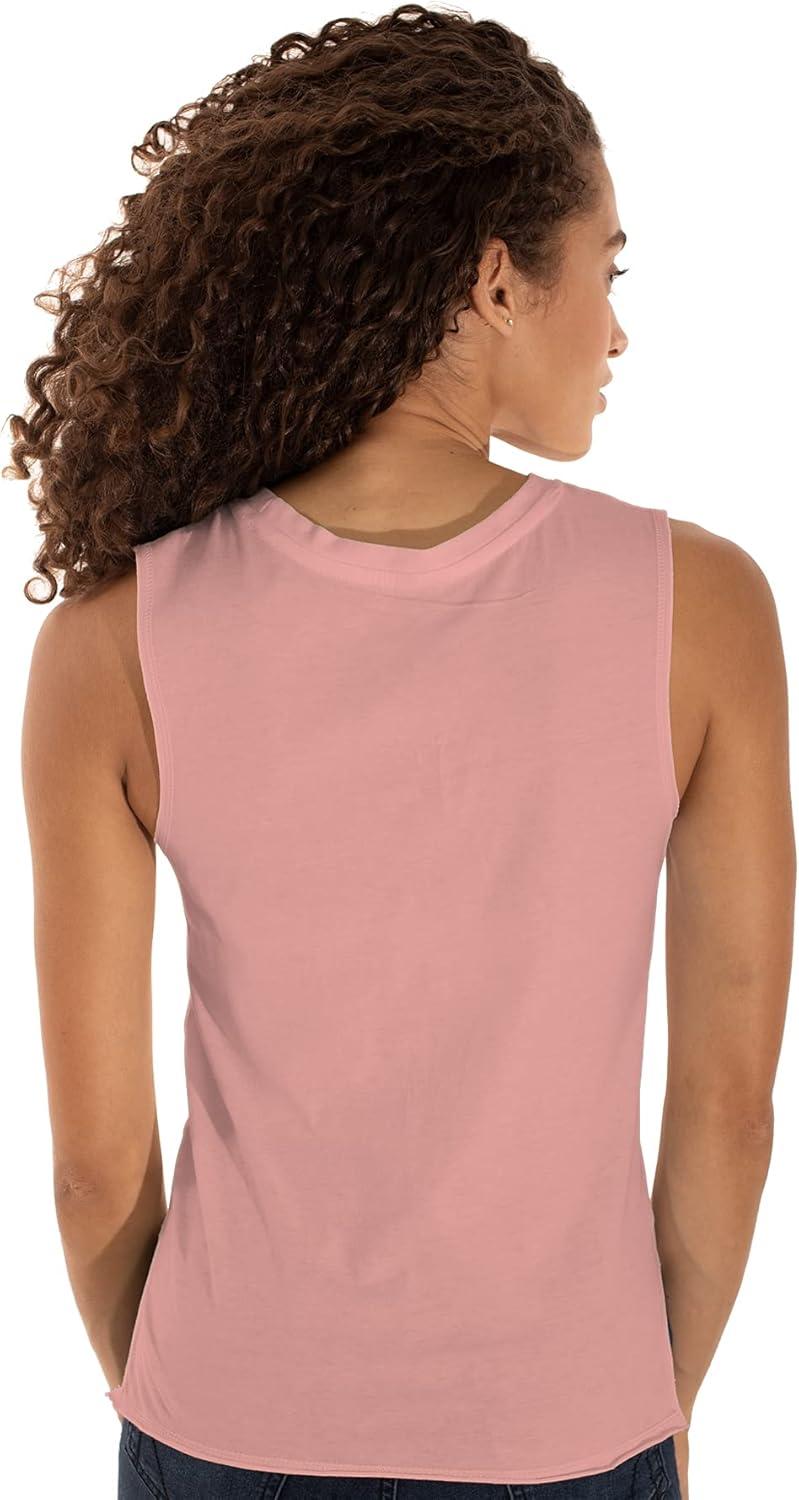imageBrisco Brands Womens Sleeveless Muscle Tee Juniors Basic Crewneck Tank TopCoral