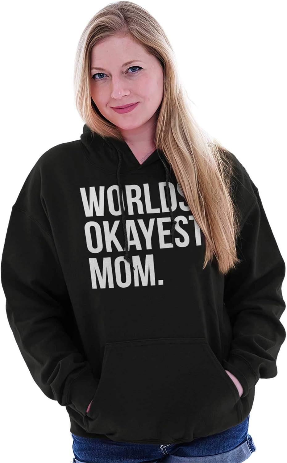 imageBrisco Brands Worlds Okayest Mom Mothers Day Mama Hoodie Sweatshirt WomenBlack