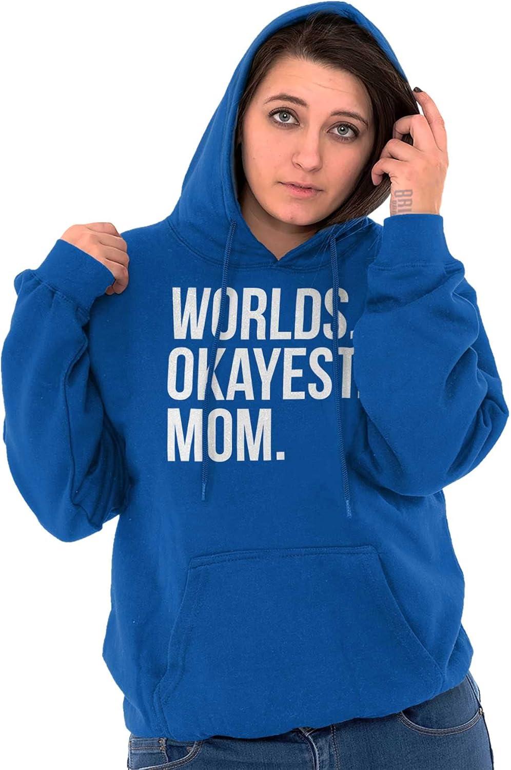 imageBrisco Brands Worlds Okayest Mom Mothers Day Mama Hoodie Sweatshirt WomenRoyal