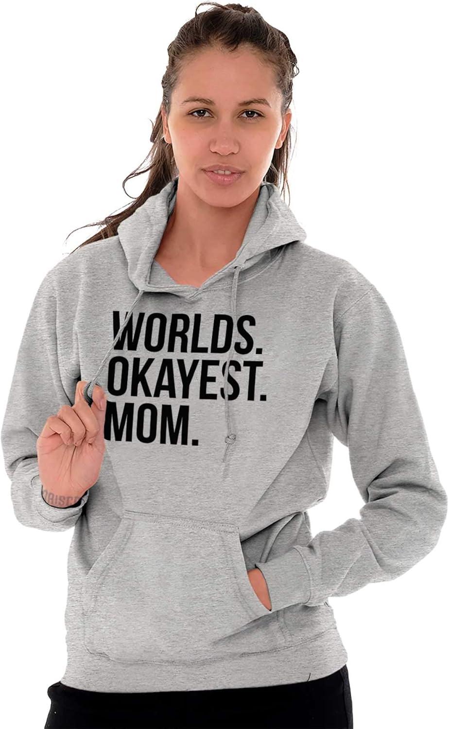 imageBrisco Brands Worlds Okayest Mom Mothers Day Mama Hoodie Sweatshirt WomenSport Grey