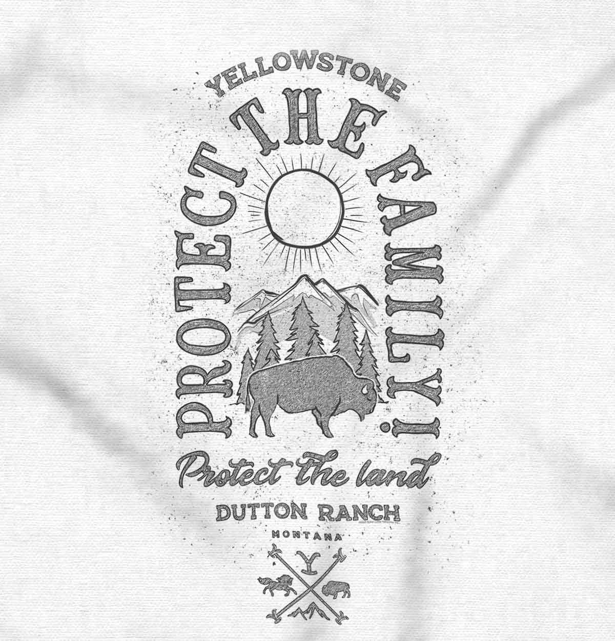 imageBrisco Brands Yellowstone Protect the Land Buffalo Baby Romper Boys or GirlsWhite