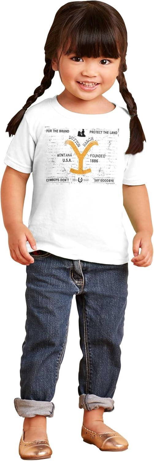 imageBrisco Brands Yellowstone for Brand Protect Land Toddler Boy Girl T ShirtWhite
