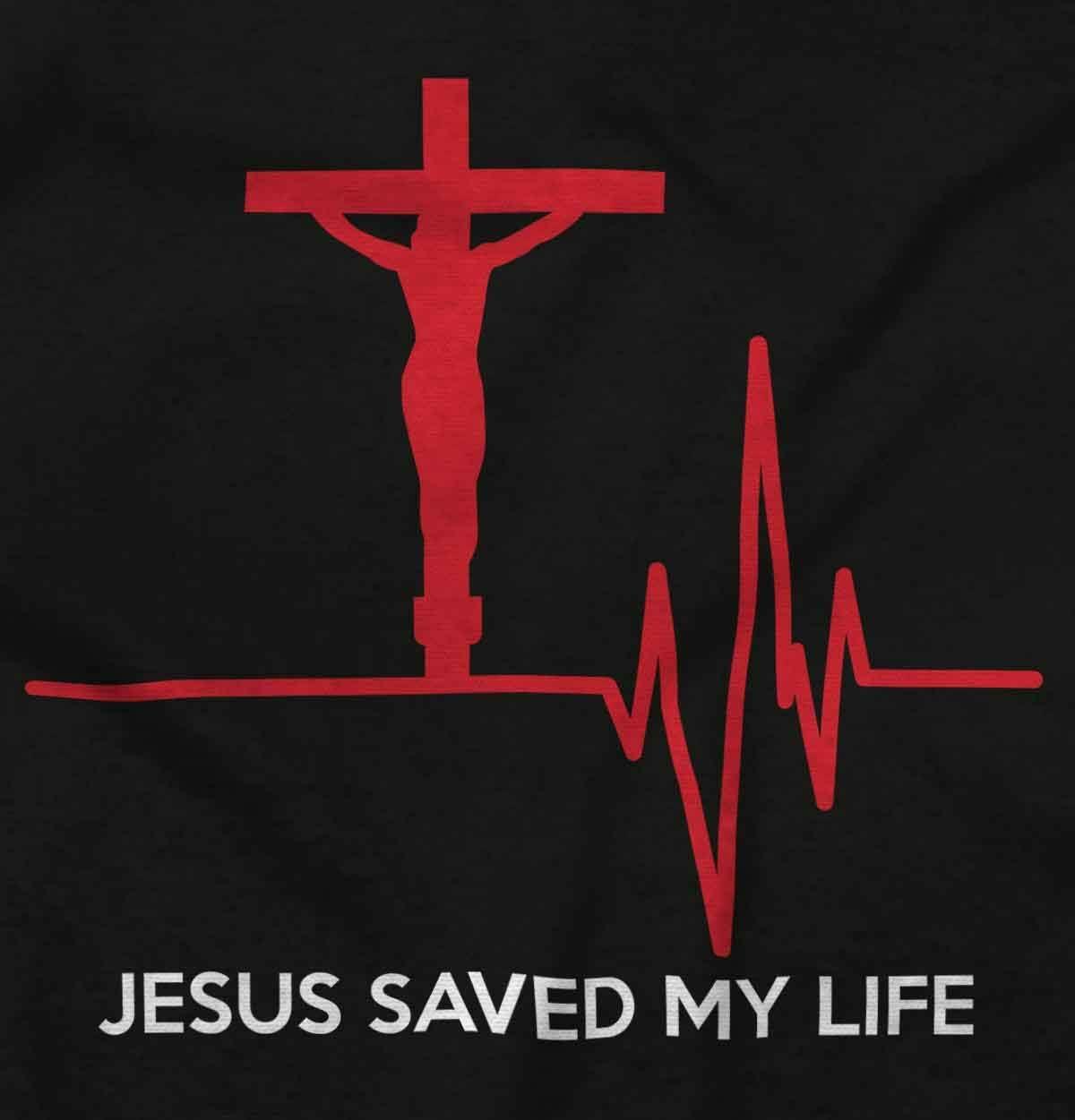 imageChristian Strong Jesus Saved My Life Crucifix Graphic T Shirt Men or WomenBlack