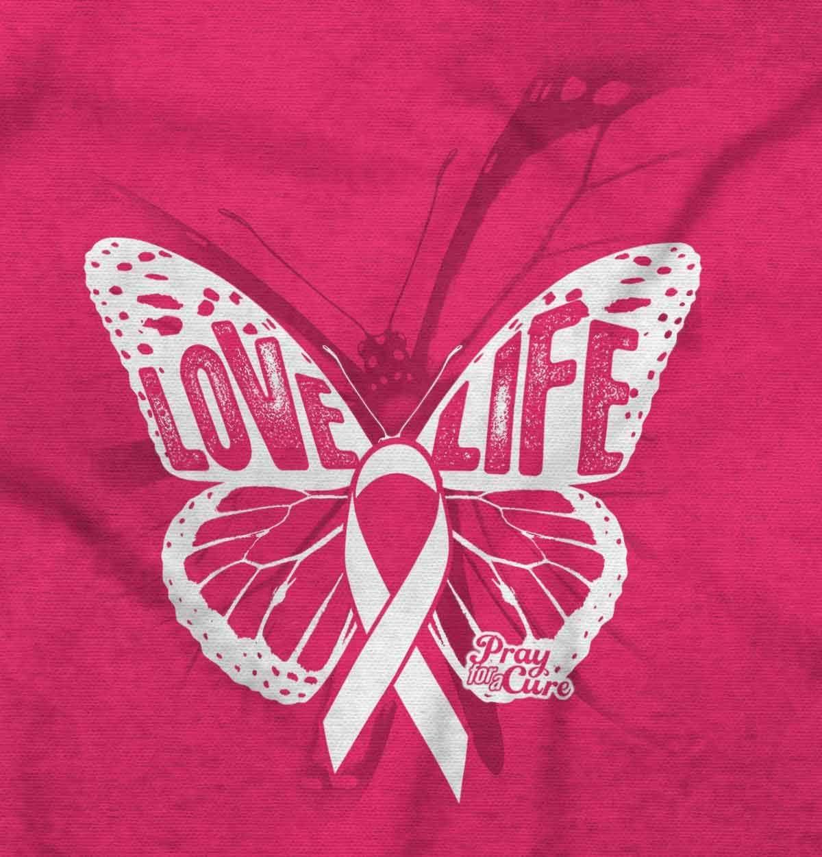 imageClassic Teaze Love Life Butterfly Breast Cancer Hoodie Sweatshirt WomenHeliconia