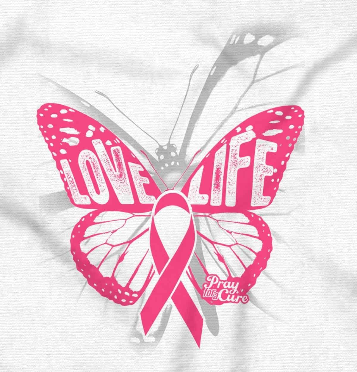 imageClassic Teaze Love Life Butterfly Breast Cancer Women Crewneck SweatshirtWhite