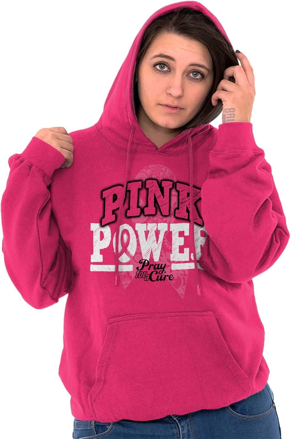 imageClassic Teaze Pink Power Breast Cancer Awareness Hoodie Sweatshirt WomenHeliconia
