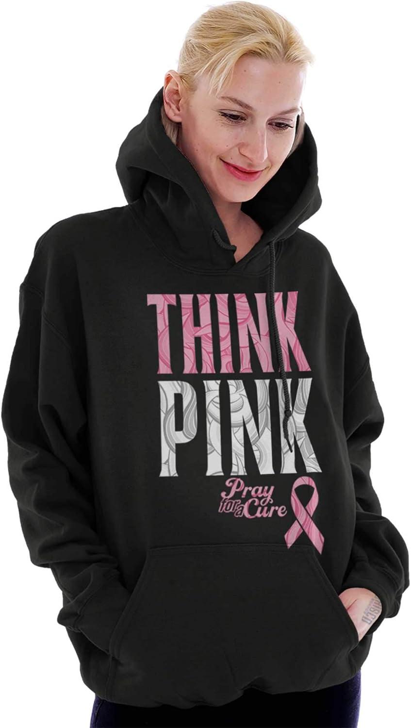 imageClassic Teaze Pink Ribbon Cure Breast Cancer Awareness Hoodie Sweatshirt WomenBlack