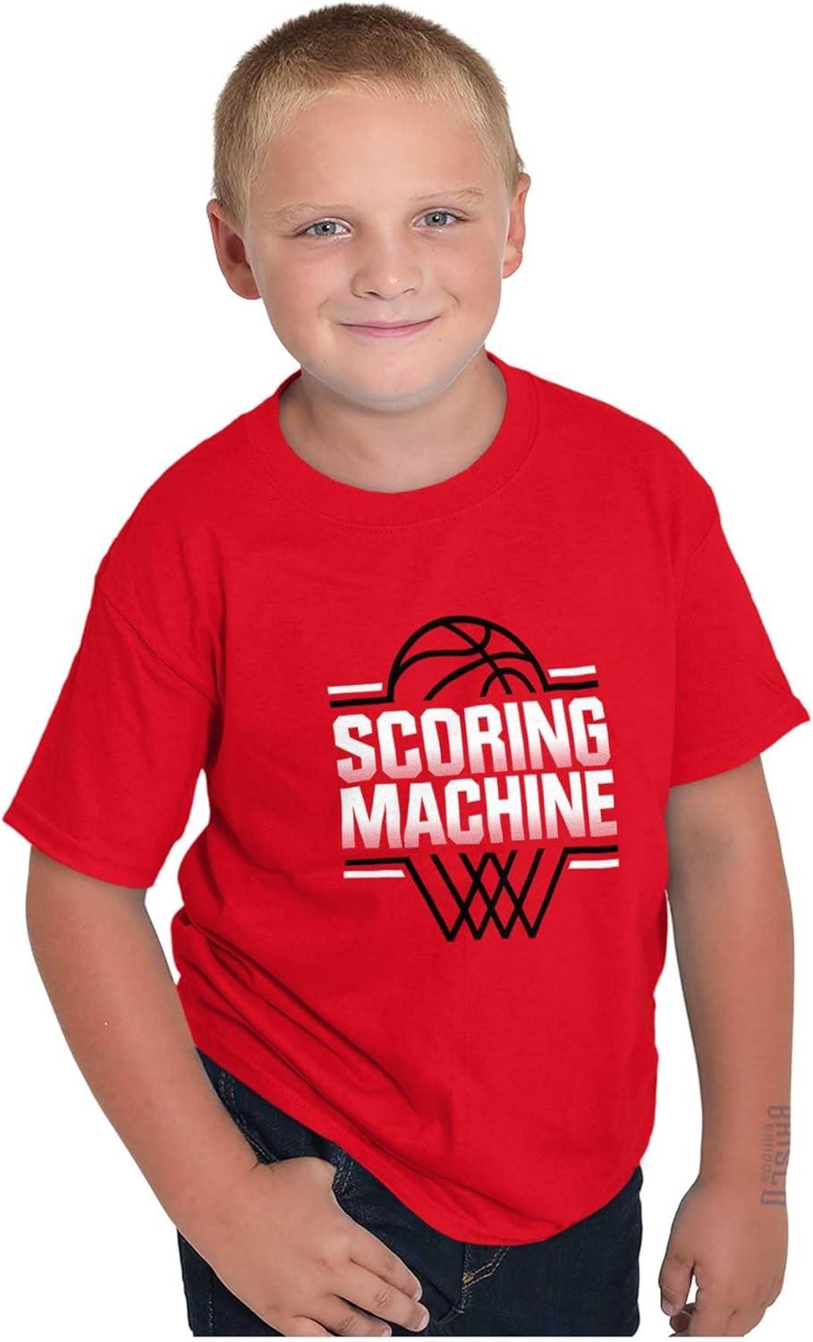 imageCool Basketball Scoring Machine Boys Kids T Shirt Tees TopsRed