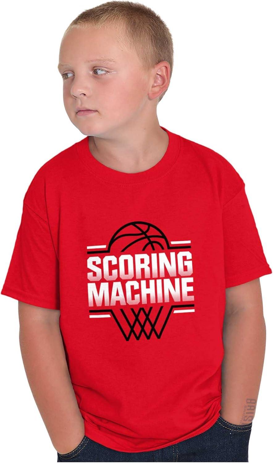 imageCool Basketball Scoring Machine Boys Kids T Shirt Tees TopsRed