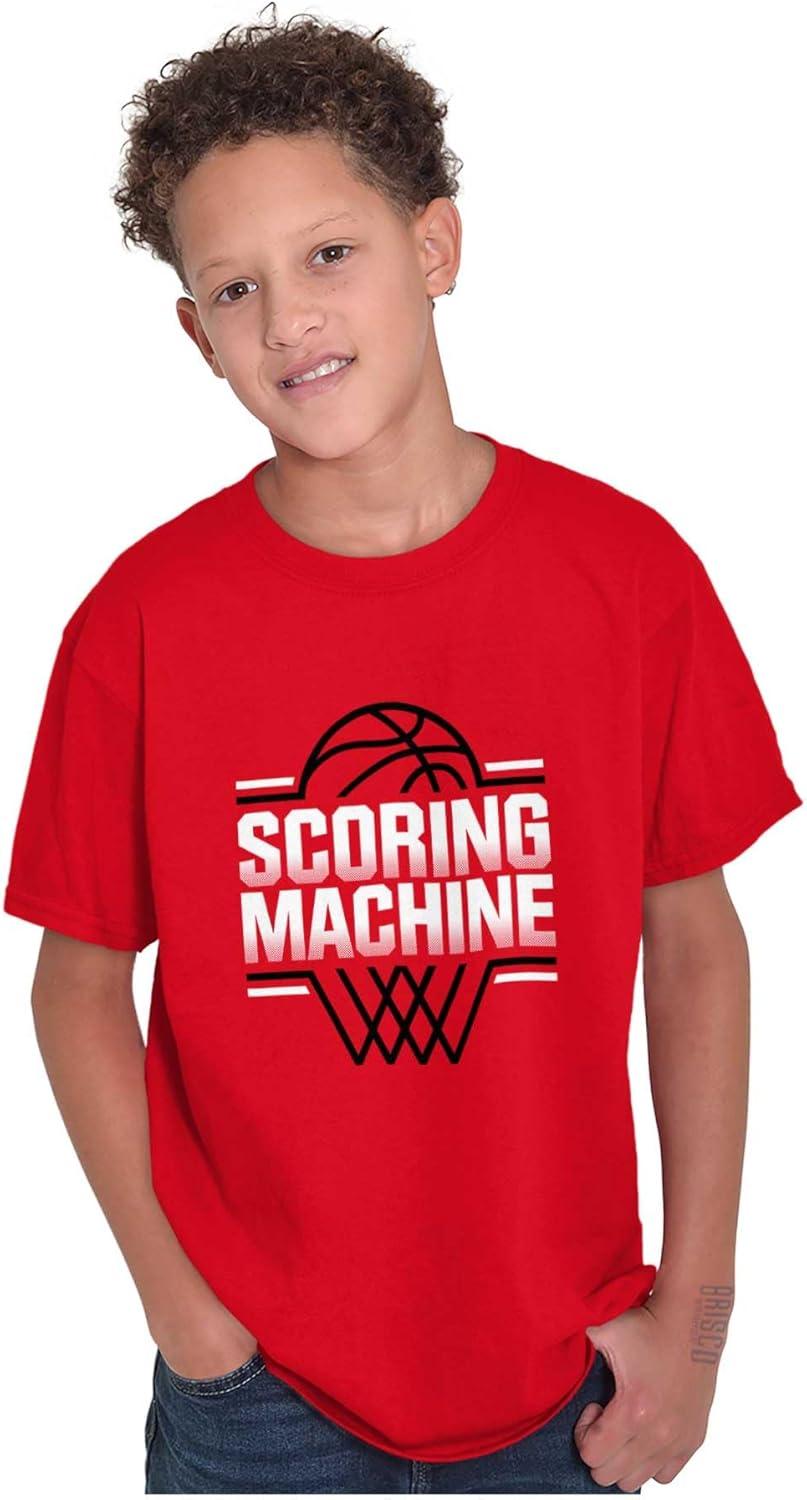 imageCool Basketball Scoring Machine Boys Kids T Shirt Tees TopsRed
