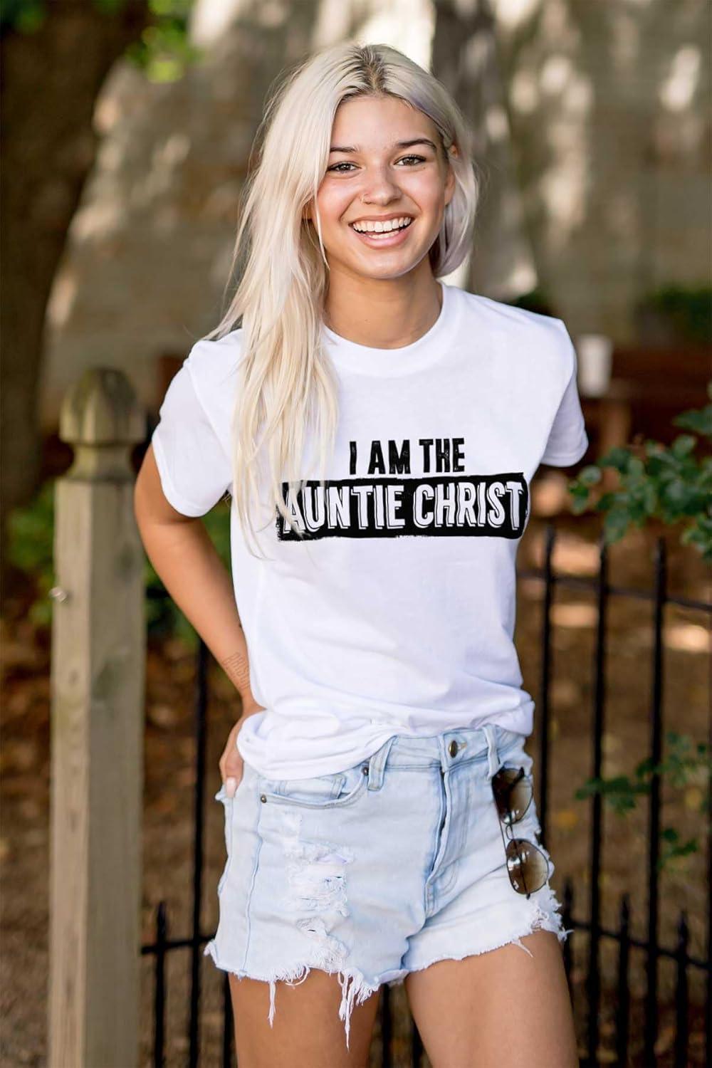 imageCool Funny Favorite Aunt Auntie Womens Graphic T Shirt TeesWhite