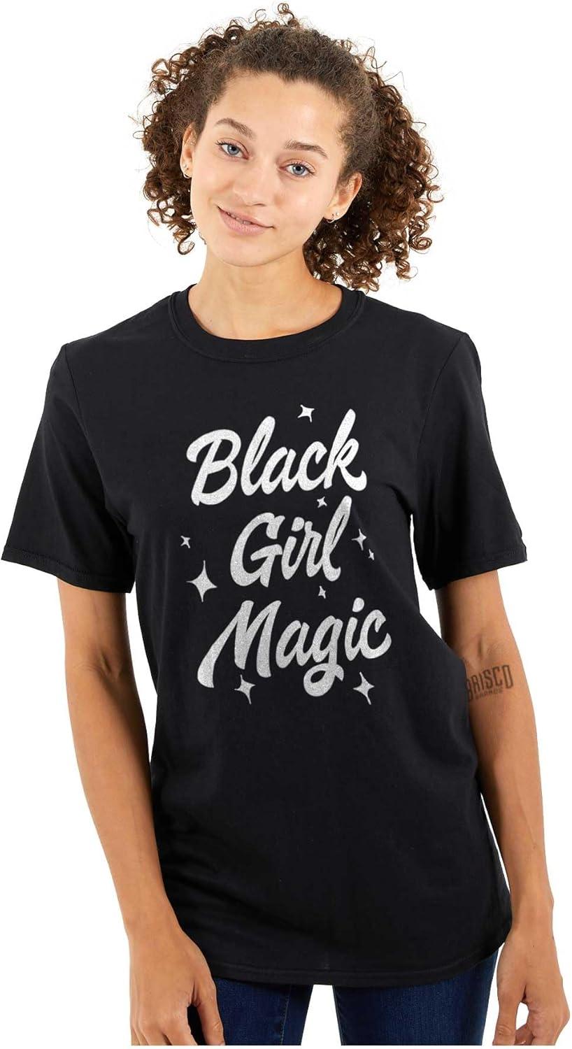 imageCute Black Girl Magic Melanin Queen Womens Graphic T Shirt TeesBlack