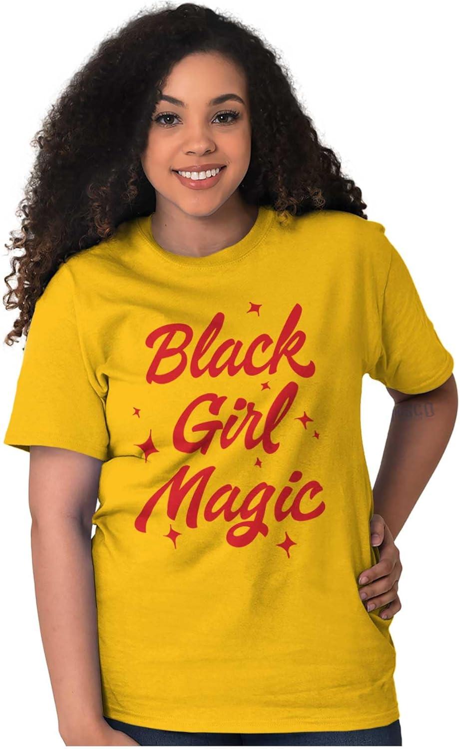 imageCute Black Girl Magic Melanin Queen Womens Graphic T Shirt TeesGold