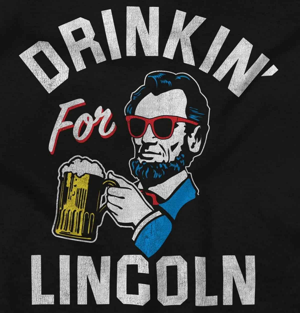 imageDrinkin Lincoln Funny Beer Drinking Graphic T Shirt Men or WomenBlack