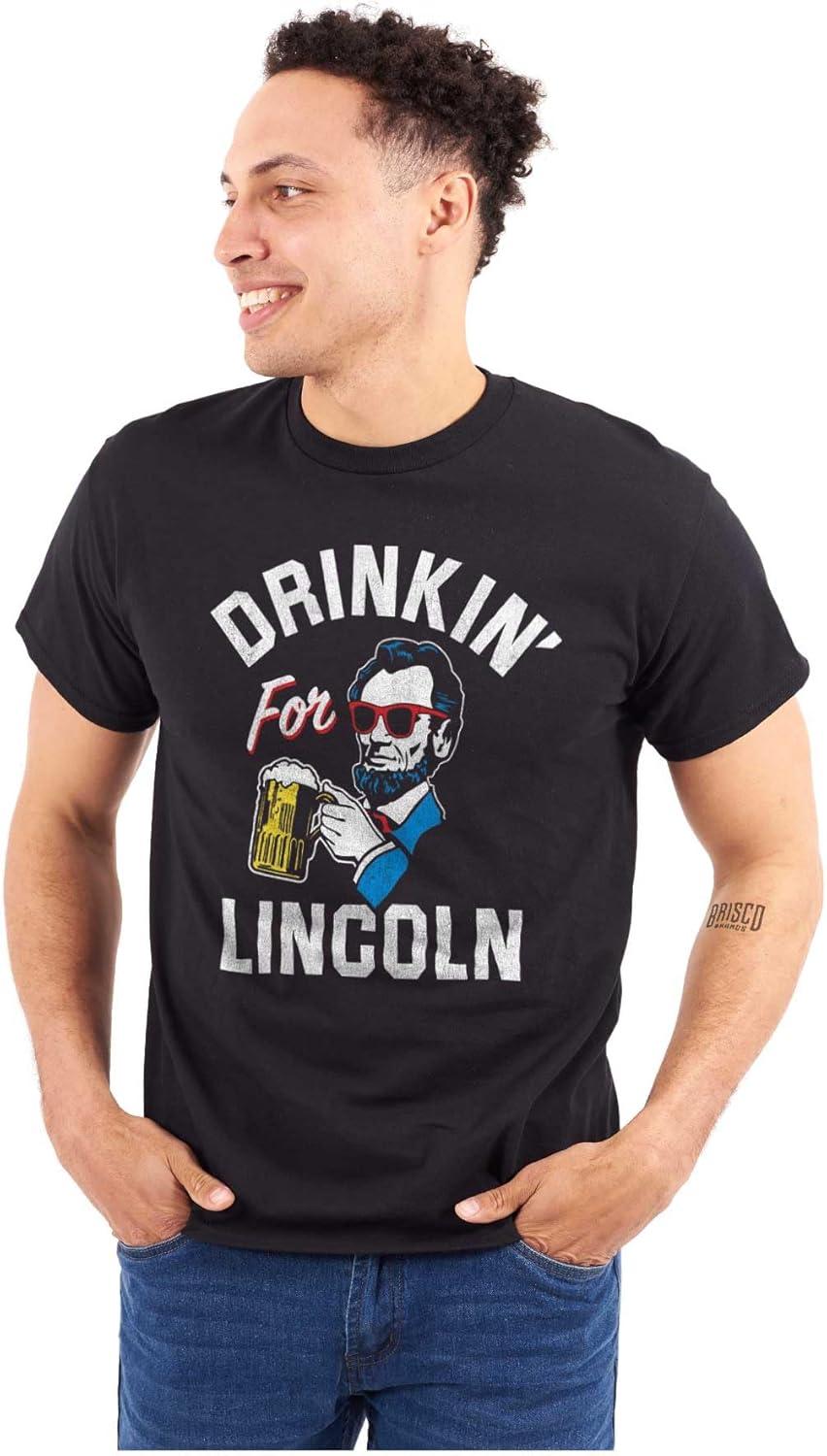imageDrinkin Lincoln Funny Beer Drinking Graphic T Shirt Men or WomenBlack