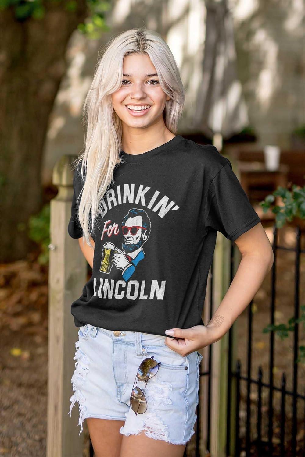 imageDrinkin Lincoln Funny Beer Drinking Graphic T Shirt Men or WomenBlack