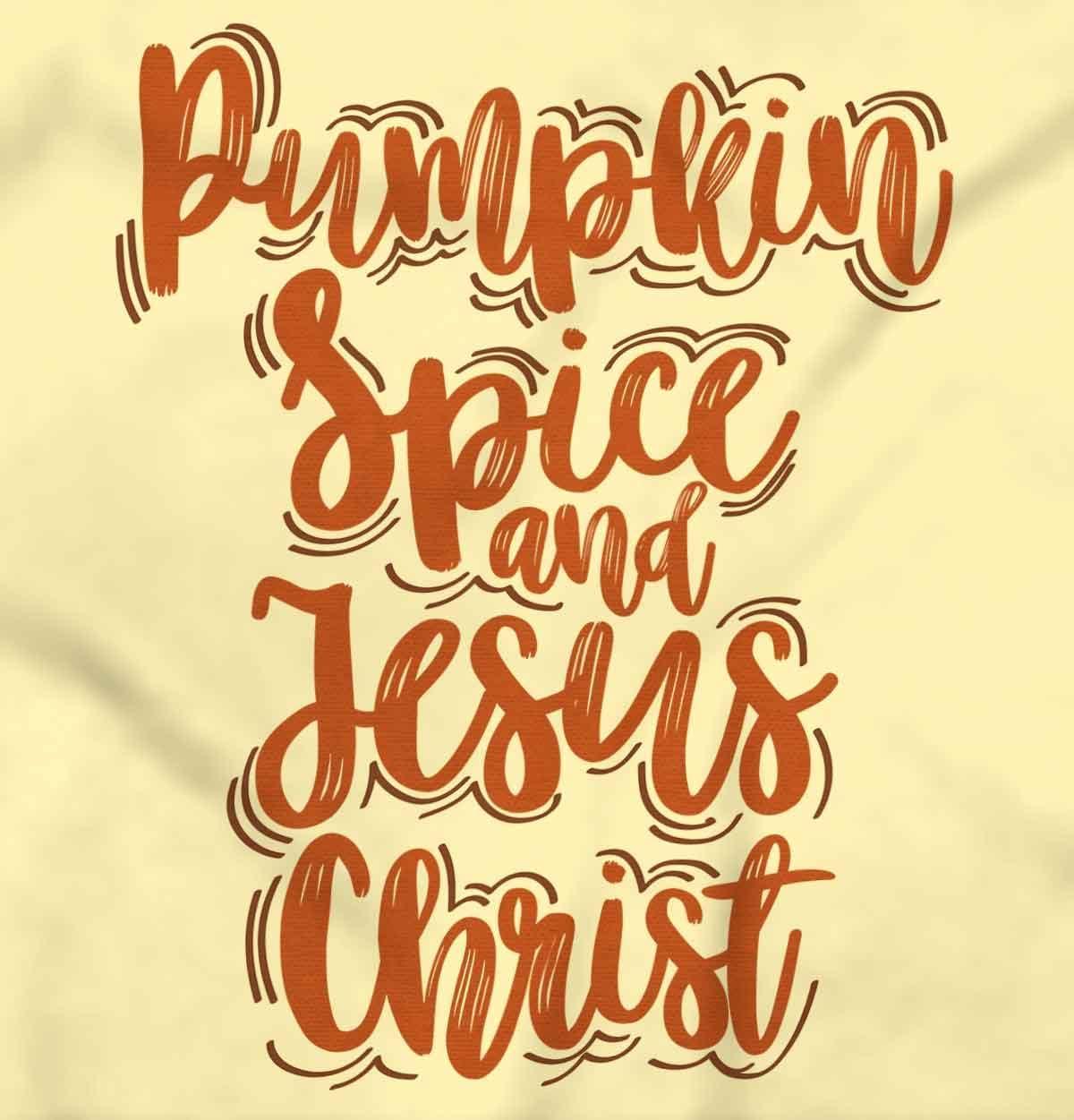 imageFall Pumpkin Spice and Jesus Christ Womens Raw Edge Crop TShirtBanana