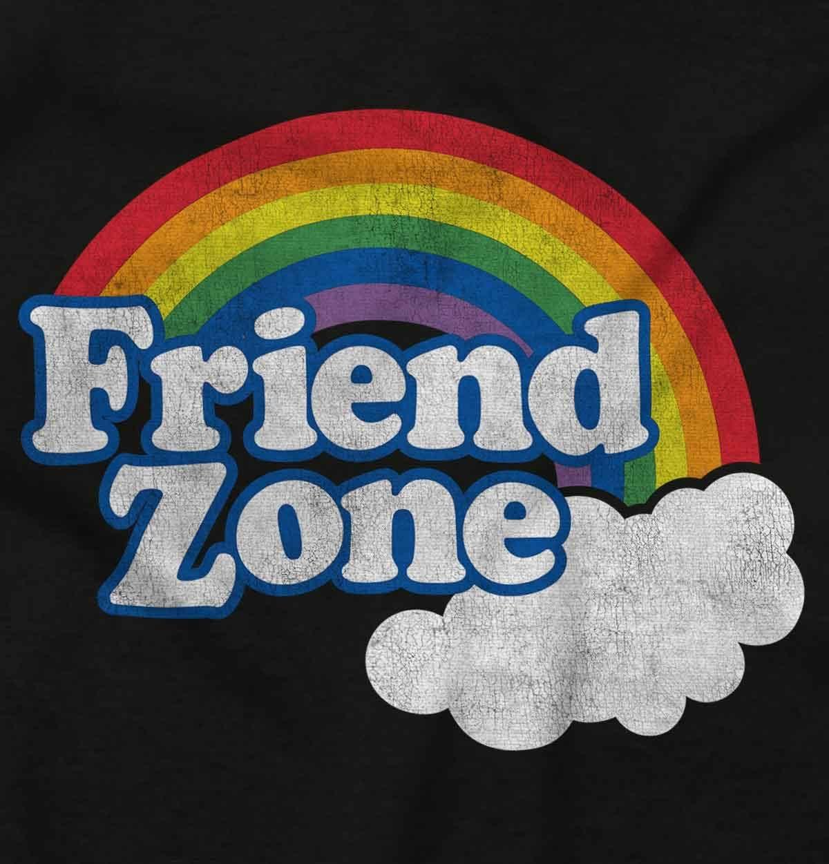 imageFriend Zone Funny LGBTQ Cute Rainbow Womens Slim Fit Graphic TeeBlack