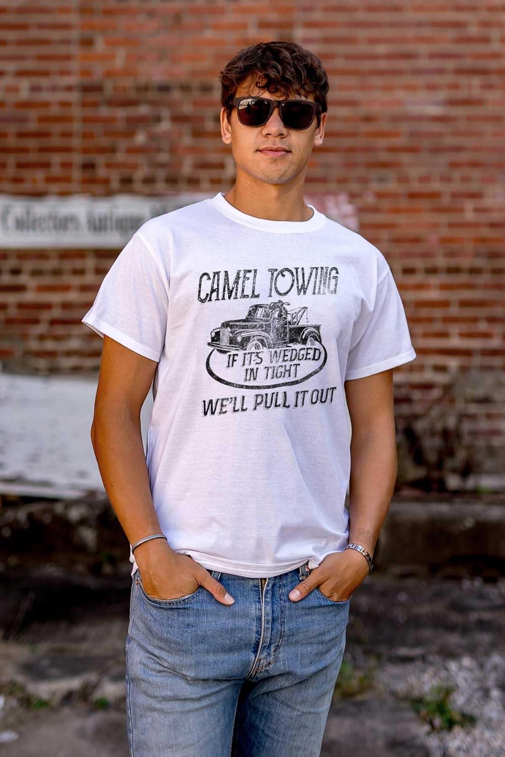 imageFunny Camel Towing Services Joke Mens Graphic T Shirt TeesWhite