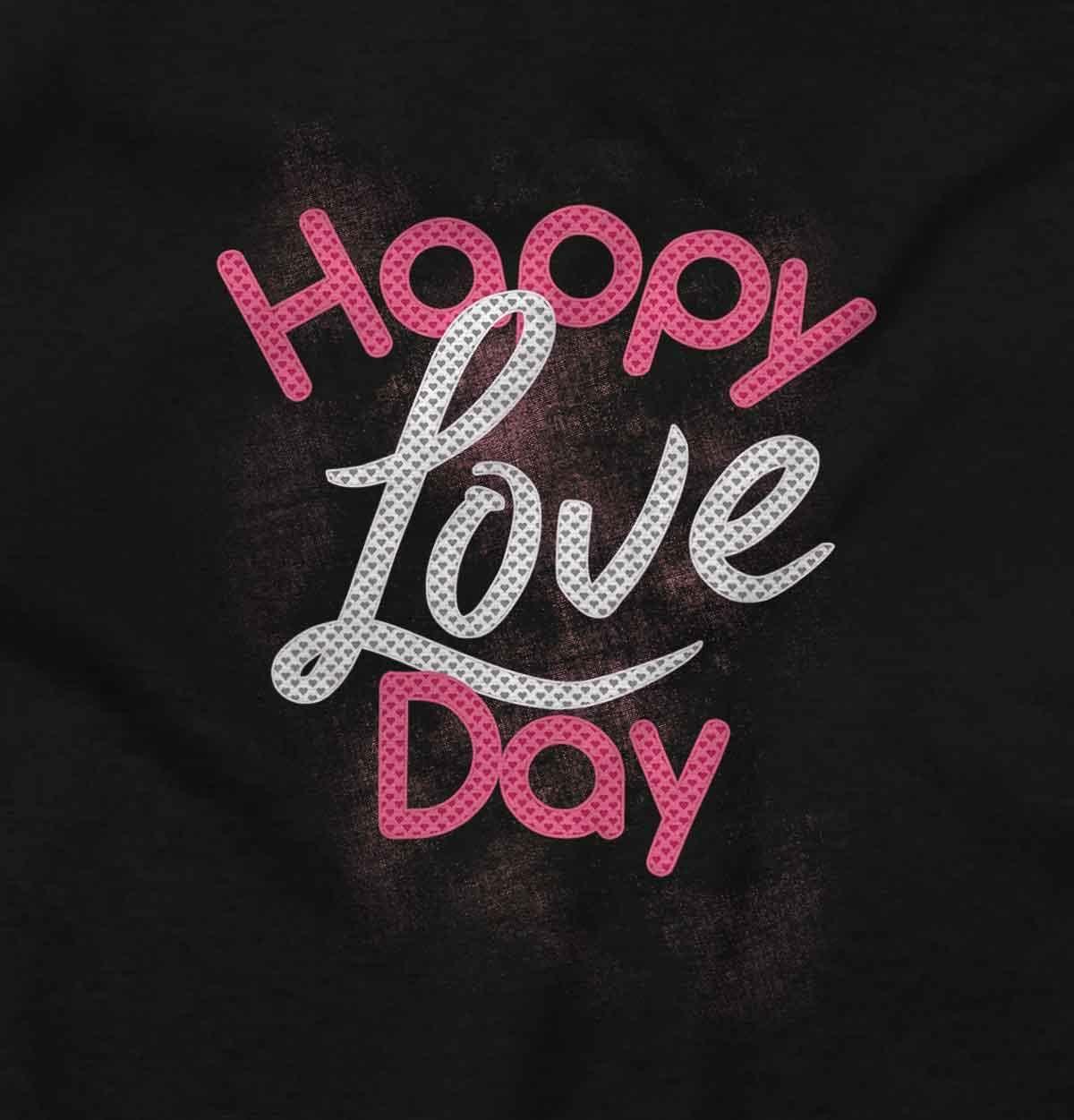 imageHappy Love Day Cute Valentines Womens Slim Fit Graphic TeeBlack