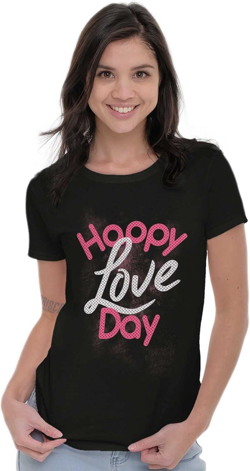 imageHappy Love Day Cute Valentines Womens Slim Fit Graphic TeeBlack