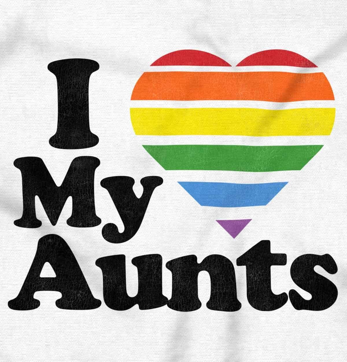 imageI Love My Aunts LGBTQ Gay Pride Womens Slim Fit Graphic TeeWhite