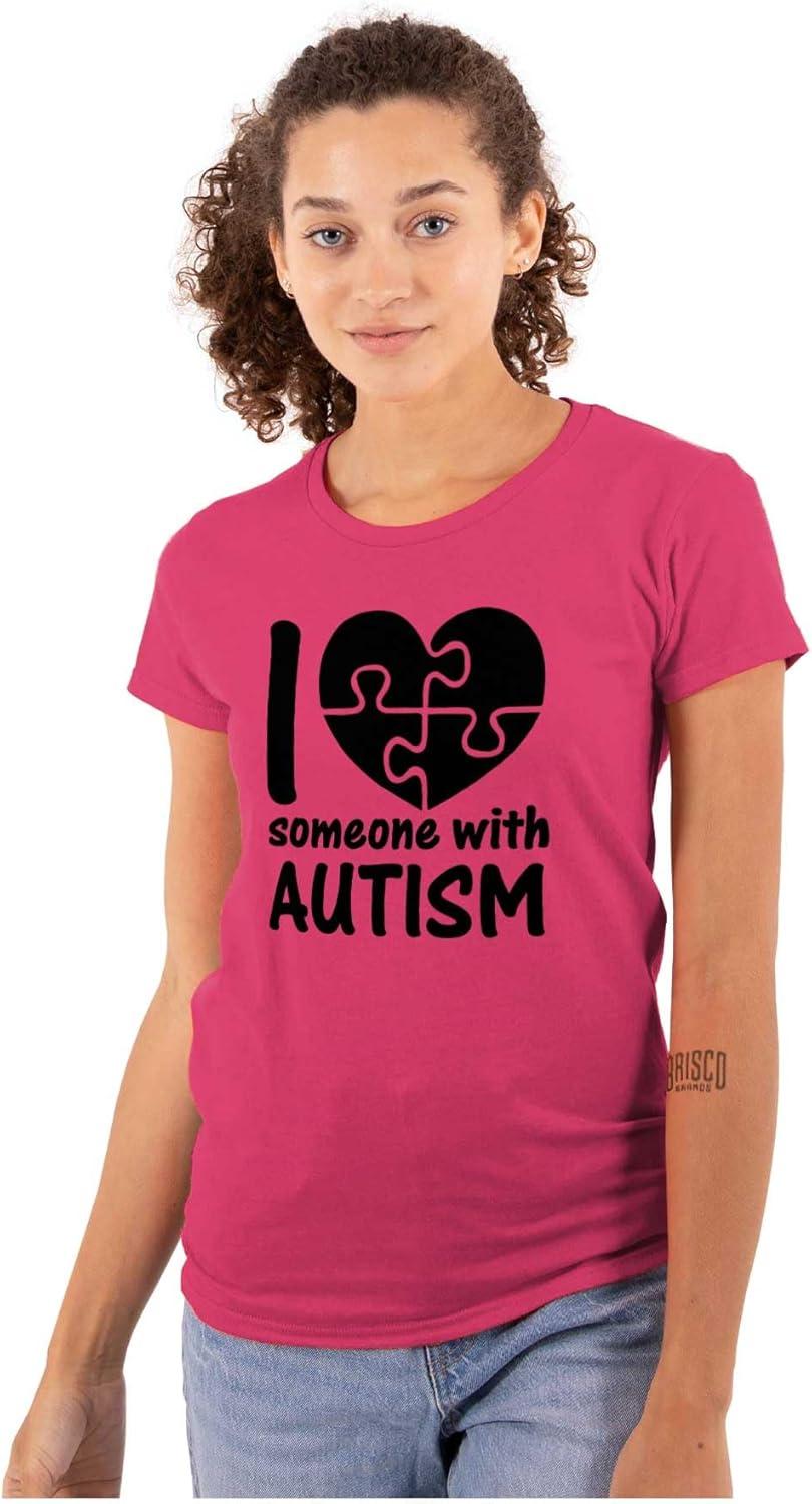 imageI Love Someone with Autism Puzzle Womens Slim Fit Graphic TeeHeliconia