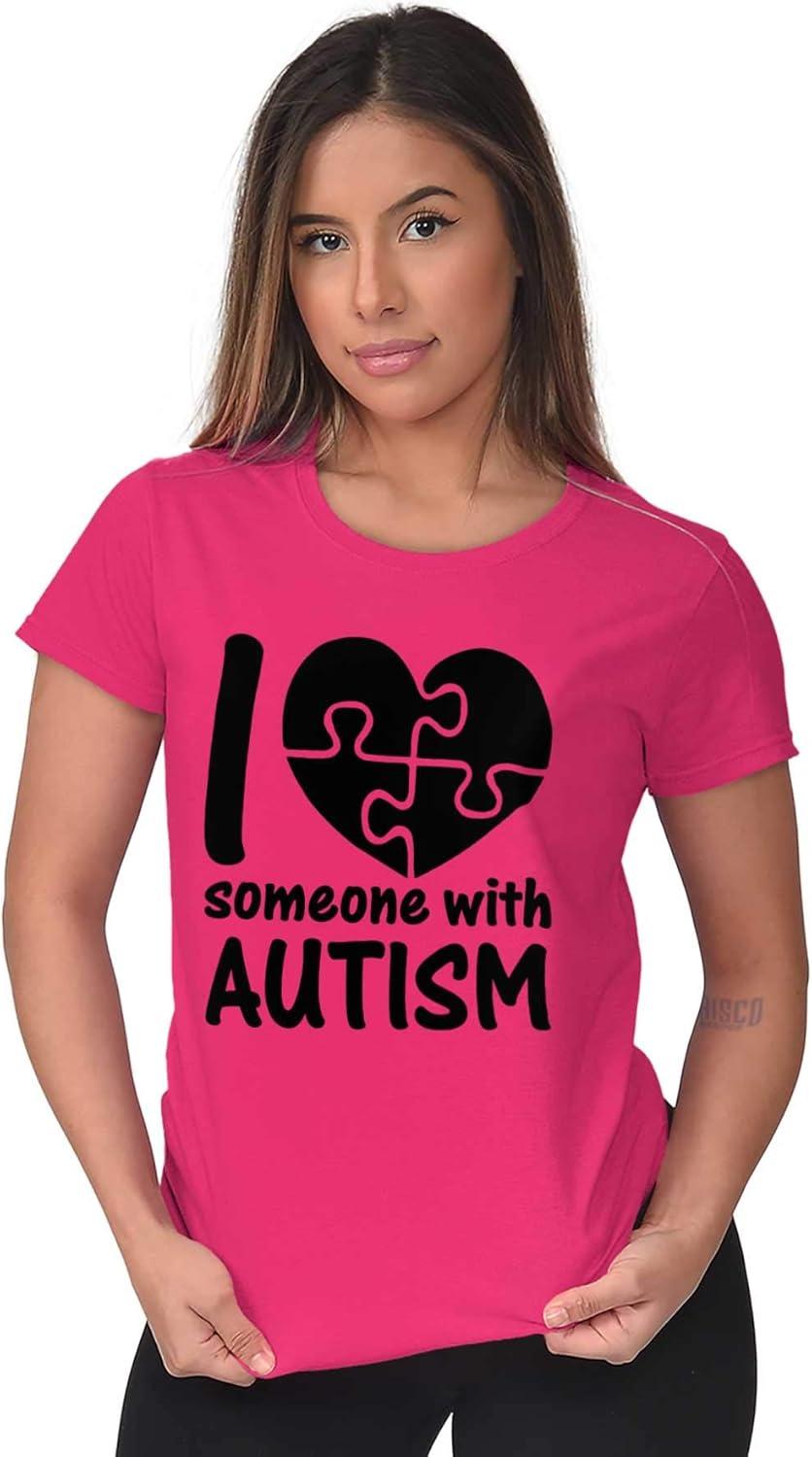 imageI Love Someone with Autism Puzzle Womens Slim Fit Graphic TeeHeliconia