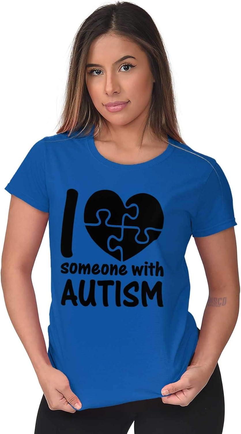 imageI Love Someone with Autism Puzzle Womens Slim Fit Graphic TeeRoyal