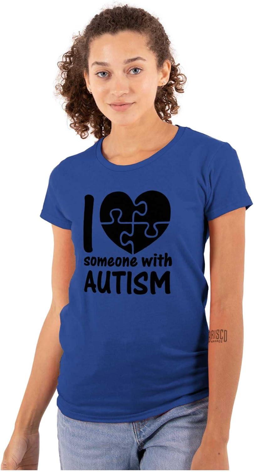 imageI Love Someone with Autism Puzzle Womens Slim Fit Graphic TeeRoyal