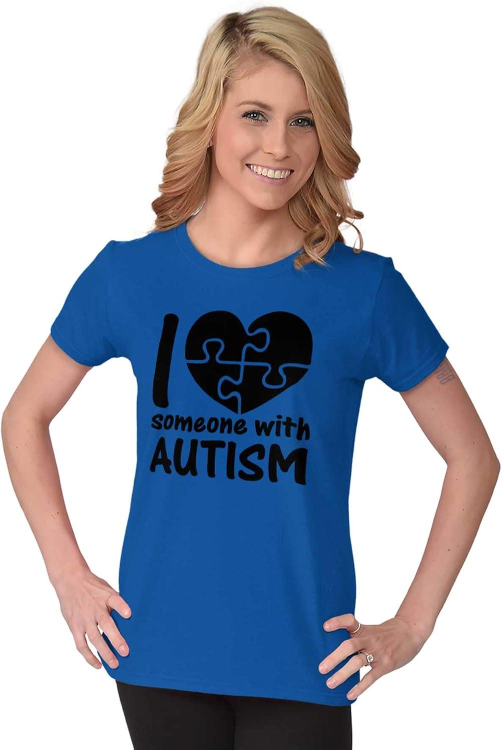 imageI Love Someone with Autism Puzzle Womens Slim Fit Graphic TeeRoyal