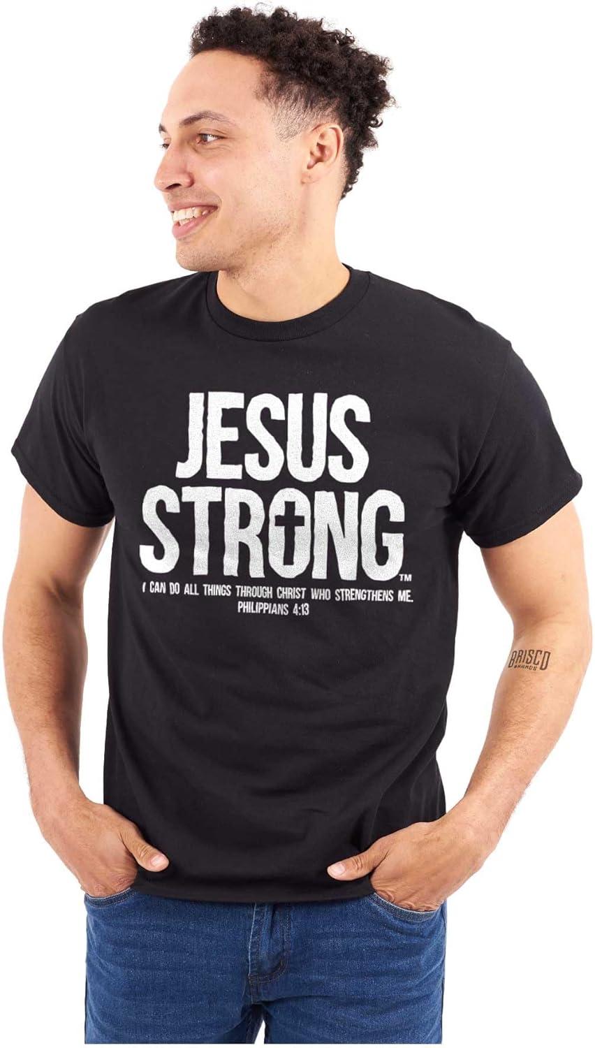 imageJesus Strong Philippians 413 Bible Graphic T Shirt Men or WomenBlack
