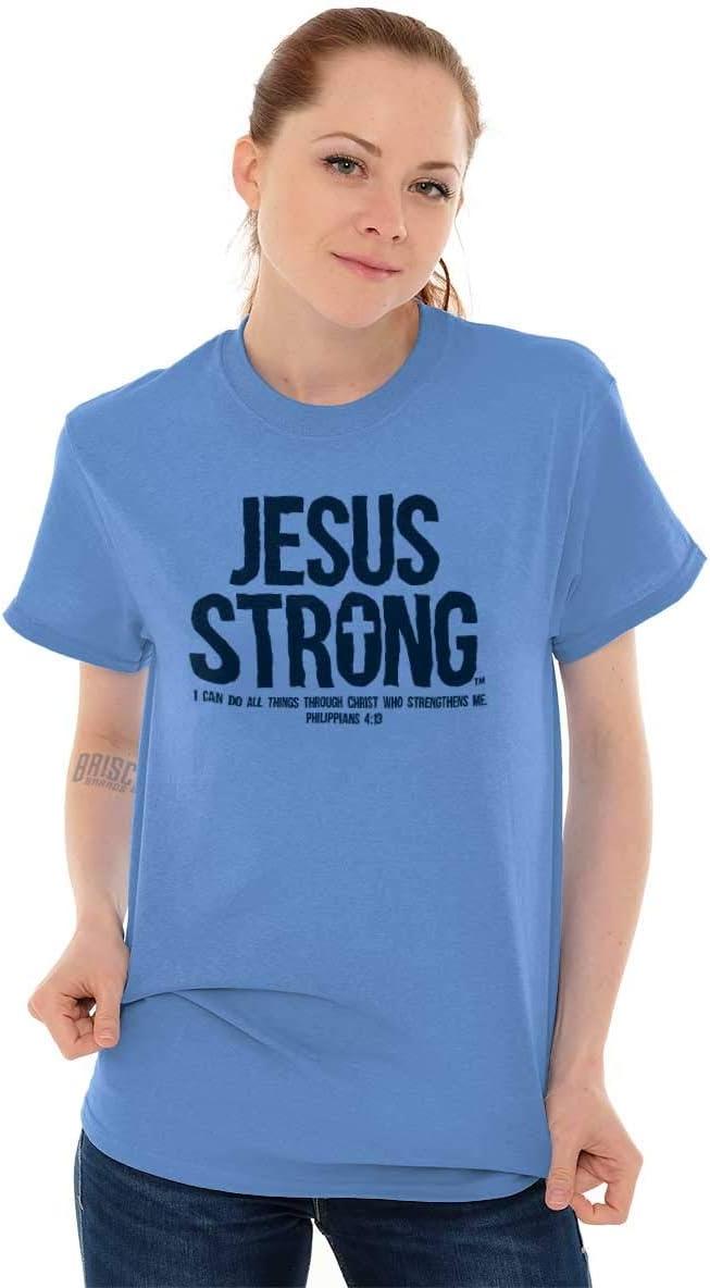 imageJesus Strong Philippians 413 Bible Graphic T Shirt Men or WomenCarolina Blue