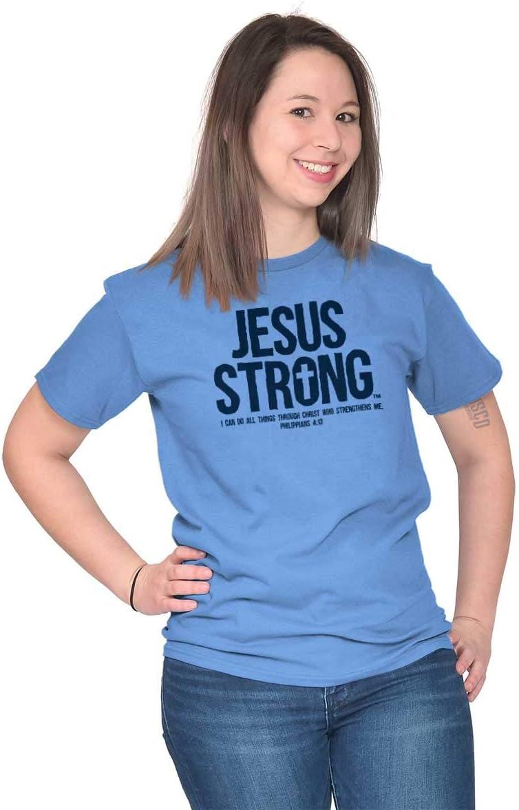 imageJesus Strong Philippians 413 Bible Graphic T Shirt Men or WomenCarolina Blue