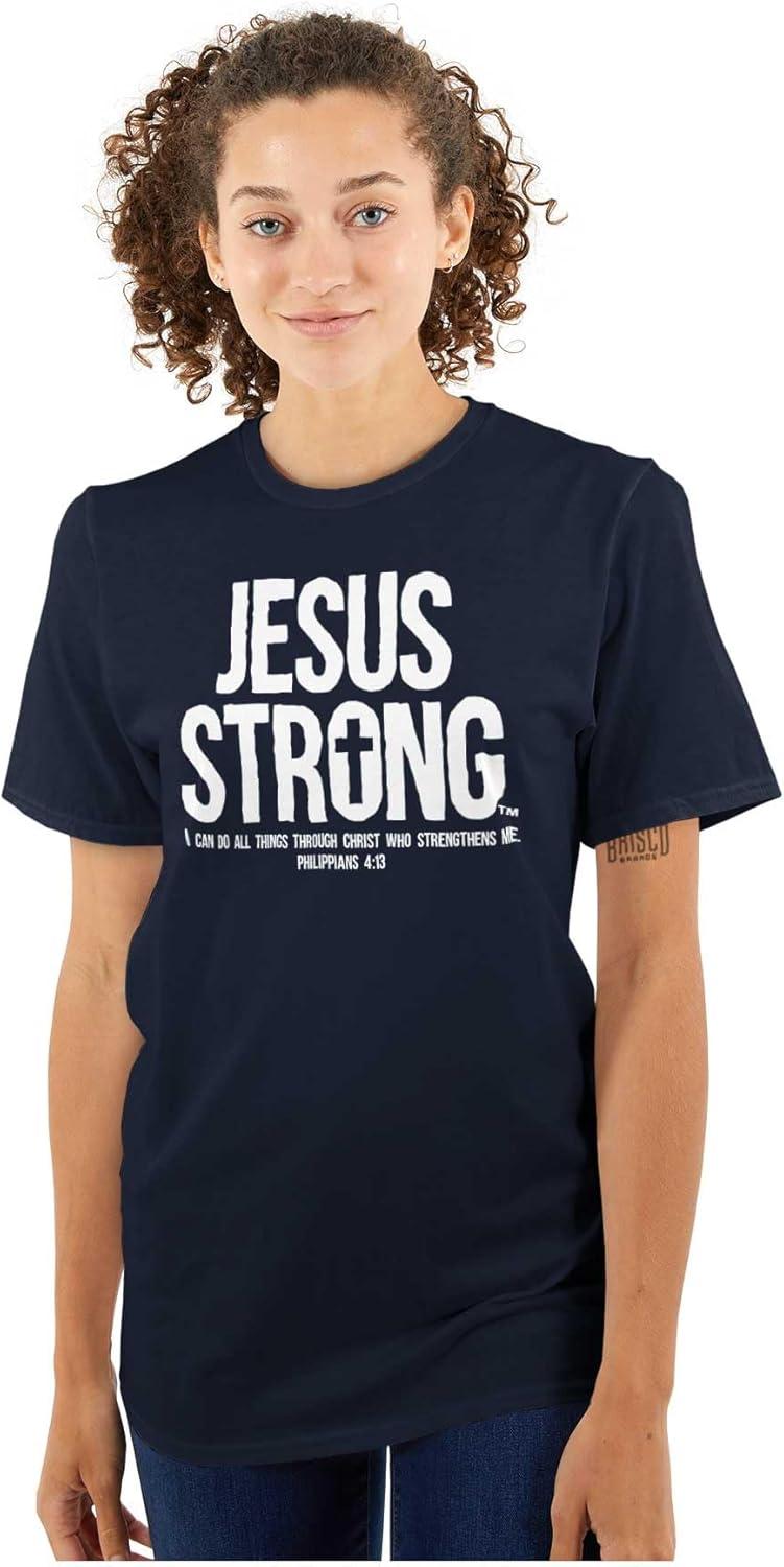 imageJesus Strong Philippians 413 Bible Graphic T Shirt Men or WomenNavy