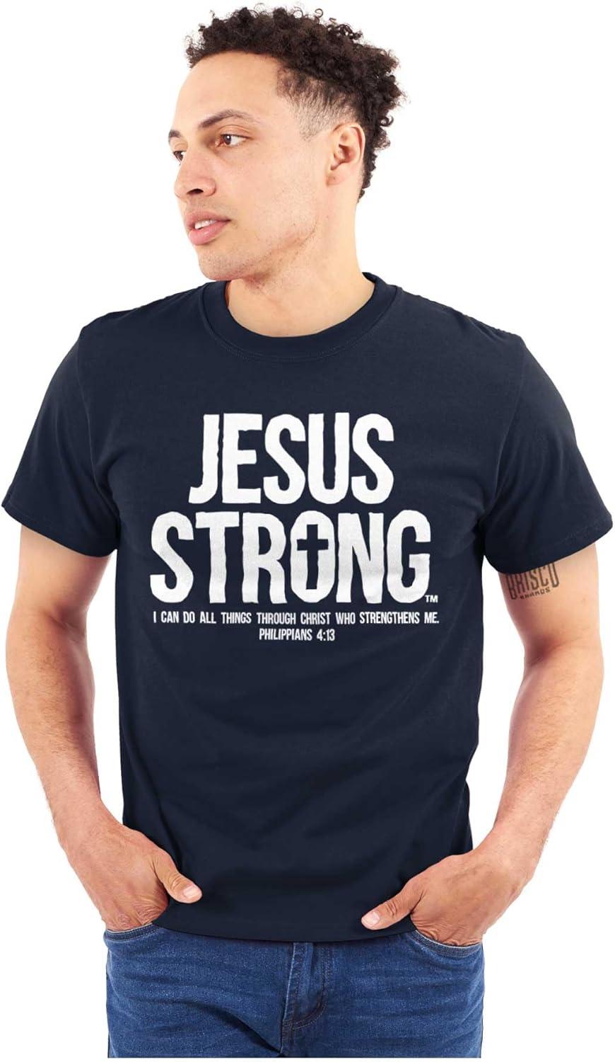 imageJesus Strong Philippians 413 Bible Graphic T Shirt Men or WomenNavy