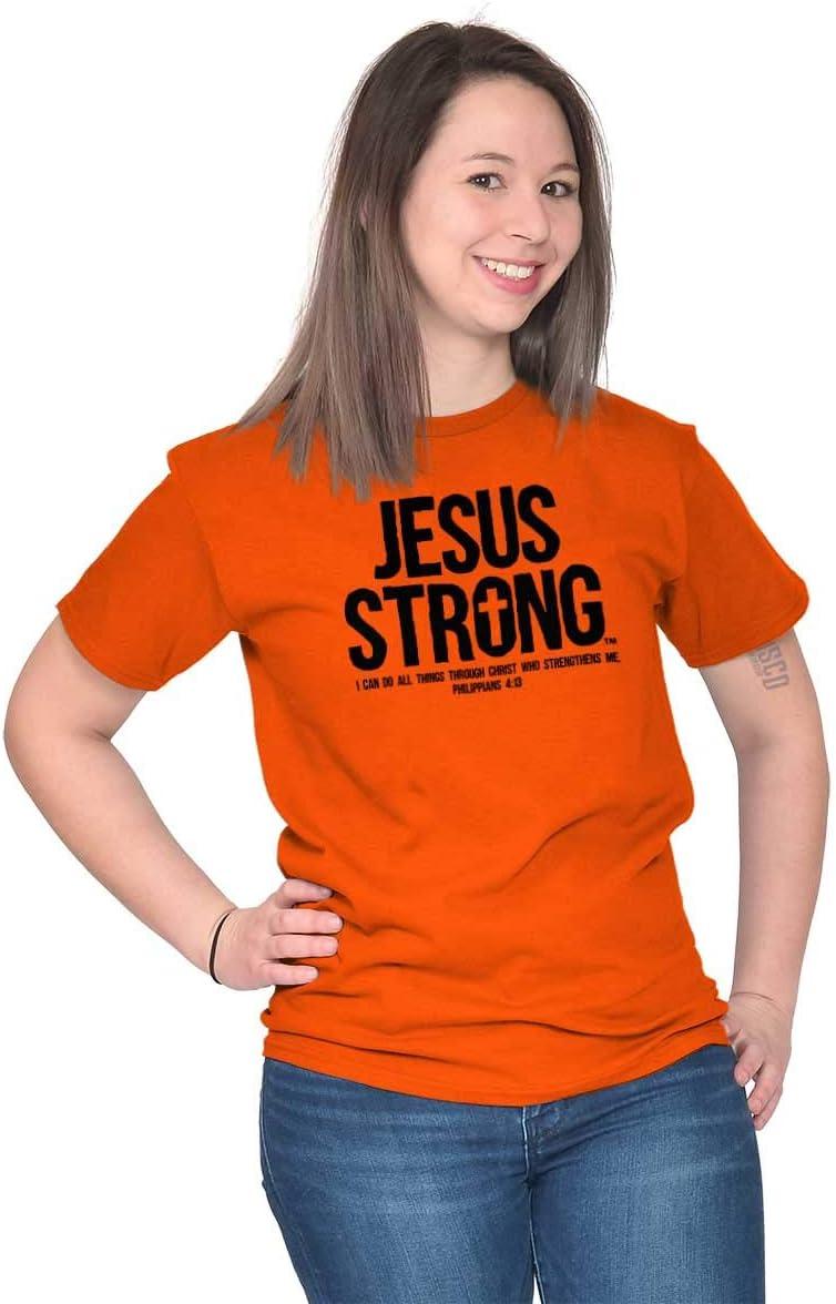 imageJesus Strong Philippians 413 Bible Graphic T Shirt Men or WomenOrange