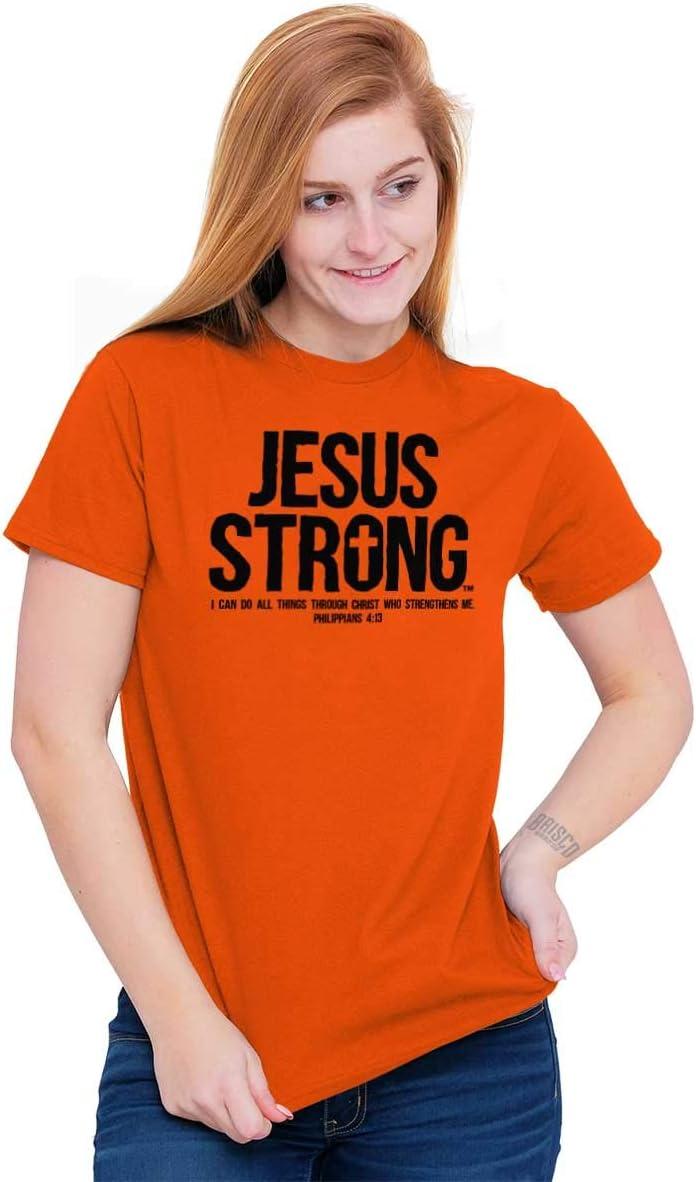 imageJesus Strong Philippians 413 Bible Graphic T Shirt Men or WomenOrange