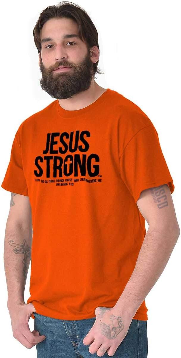 imageJesus Strong Philippians 413 Bible Graphic T Shirt Men or WomenOrange