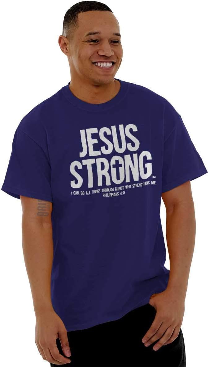 imageJesus Strong Philippians 413 Bible Graphic T Shirt Men or WomenPurple