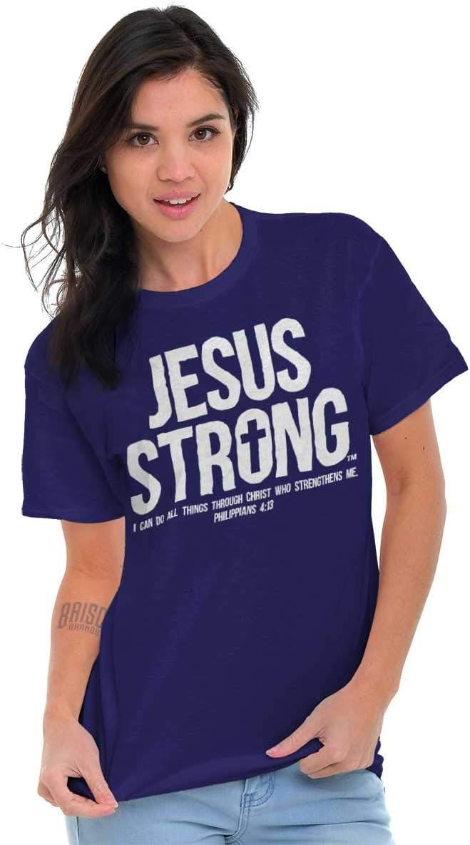 imageJesus Strong Philippians 413 Bible Graphic T Shirt Men or WomenPurple