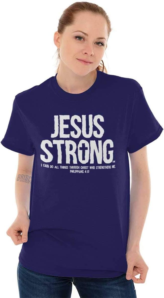 imageJesus Strong Philippians 413 Bible Graphic T Shirt Men or WomenPurple