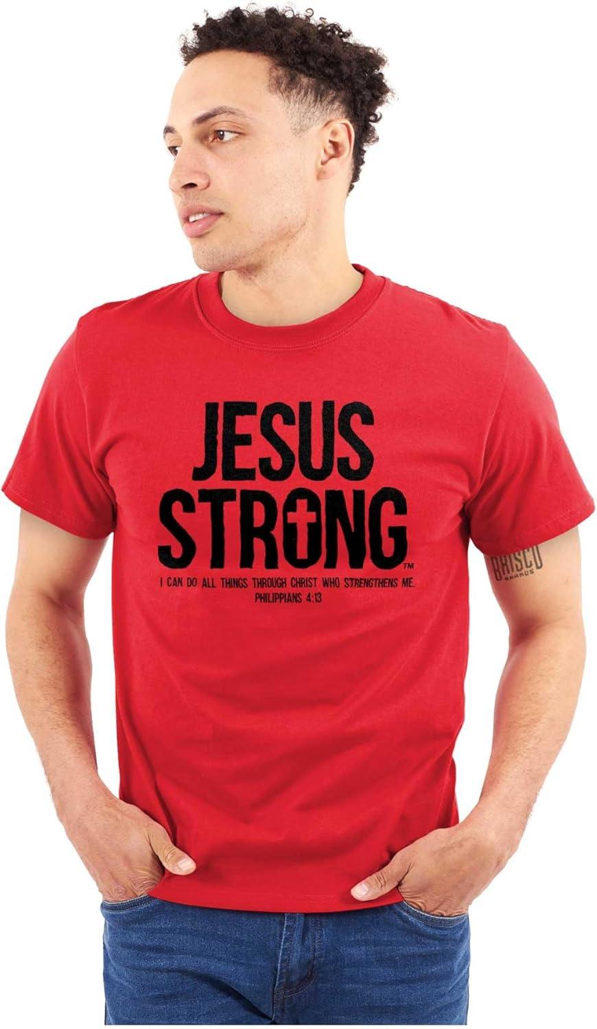 imageJesus Strong Philippians 413 Bible Graphic T Shirt Men or WomenRed