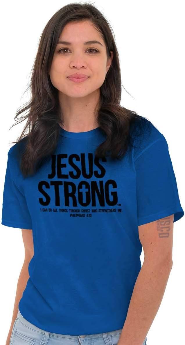 imageJesus Strong Philippians 413 Bible Graphic T Shirt Men or WomenRoyal