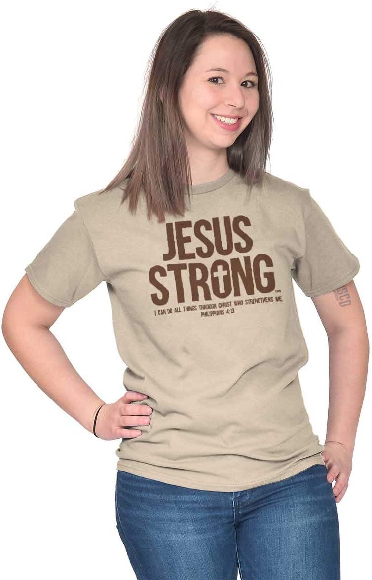 imageJesus Strong Philippians 413 Bible Graphic T Shirt Men or WomenSand