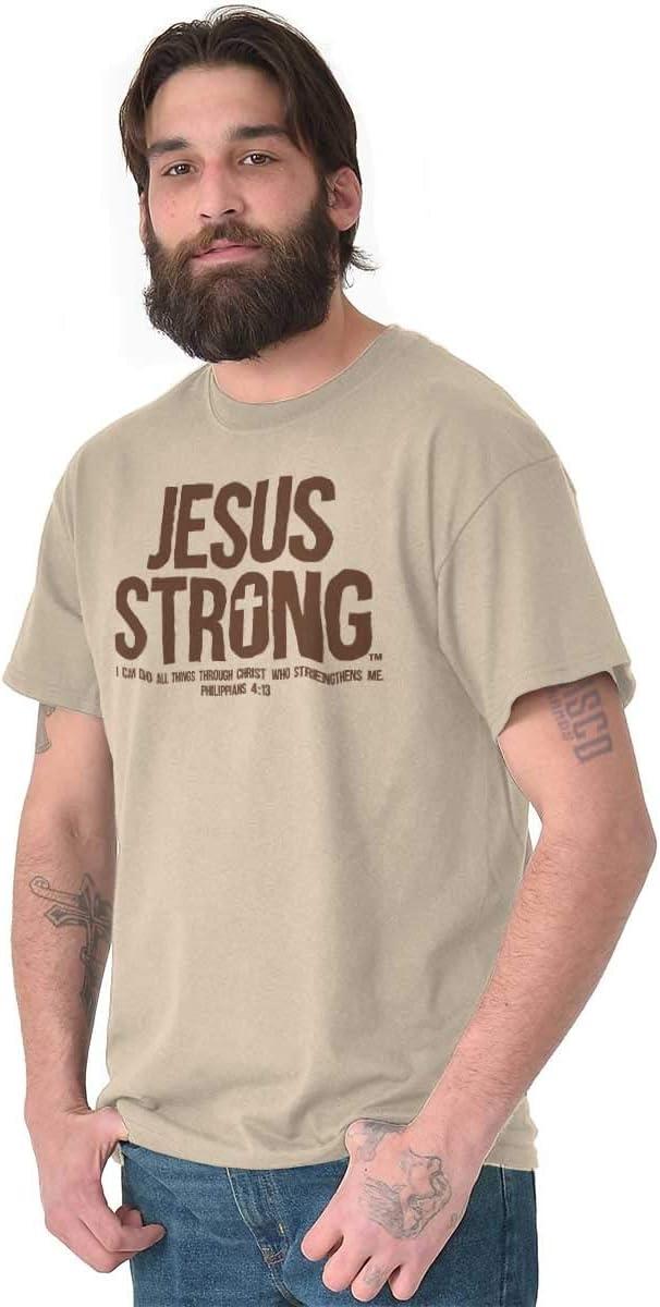 imageJesus Strong Philippians 413 Bible Graphic T Shirt Men or WomenSand